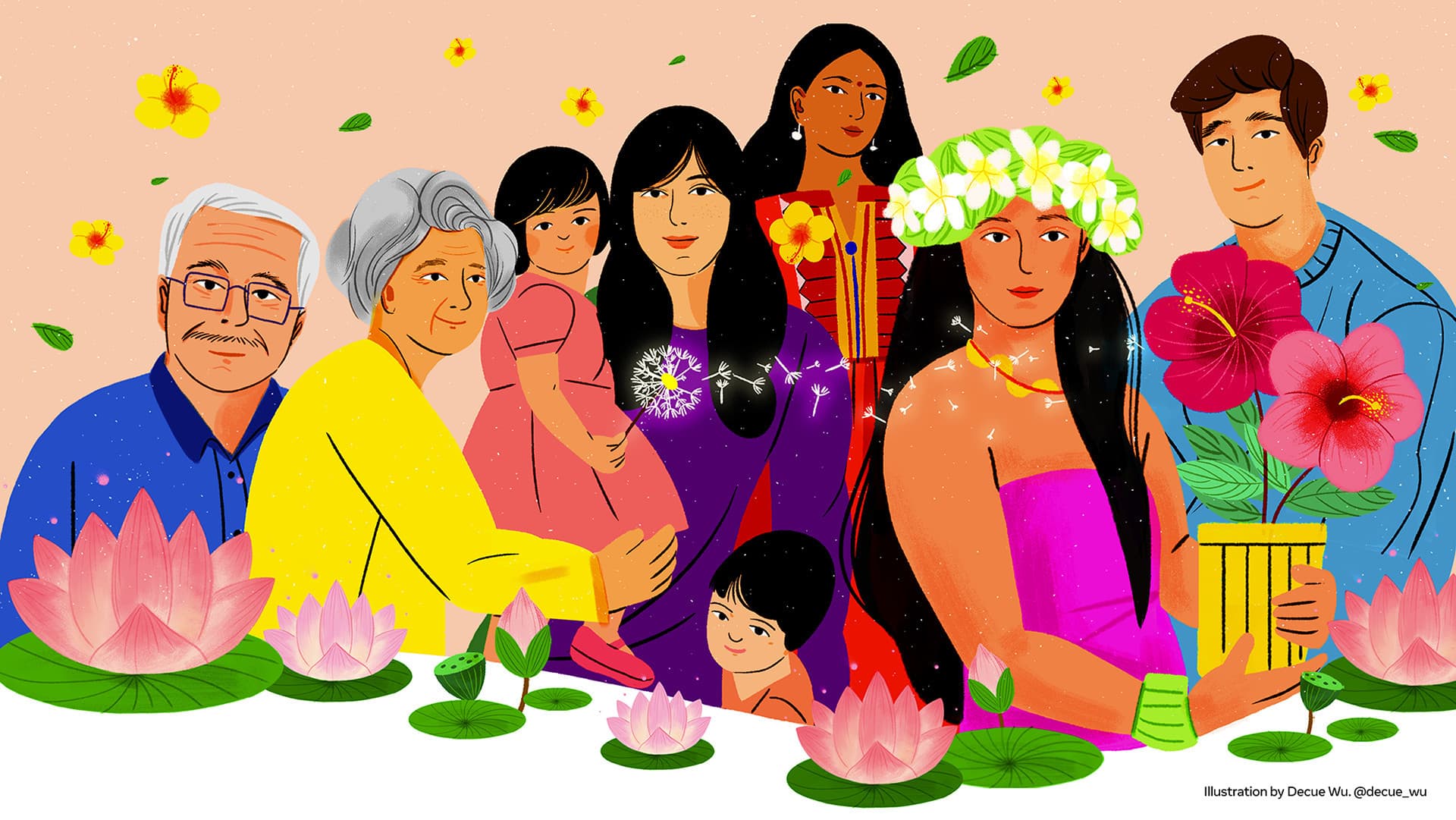 AAPI Month Illustration by Decue Wu